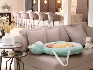 Tammy - Green mint Hippo portable baby nest